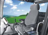 The front and side window enable the operator to see clearly work equipment condition and the surroundings; the rear window and the engine hood of properly designed height provide a good