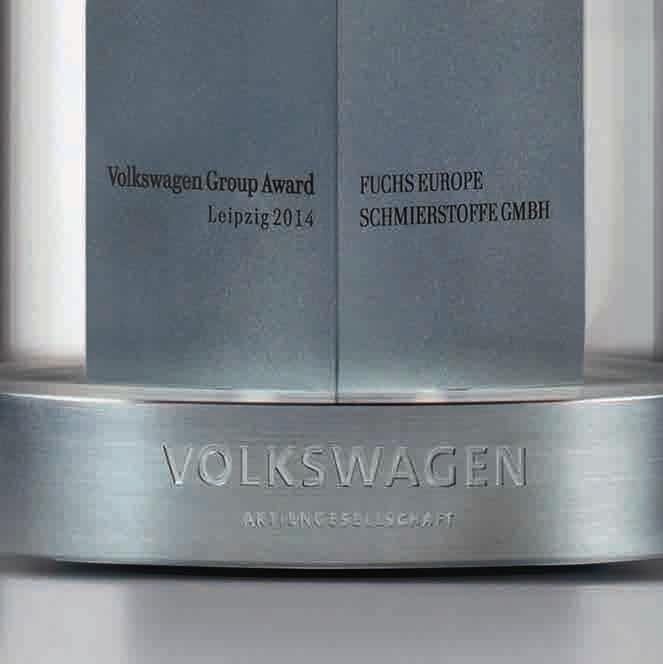 Volkswagen recognised FUCHS for innovation, R&D, product quality and competent project management.