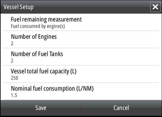 TripIntel Vessel Setup The Fuel remaining measurement field is key to getting full functionality out of the TripIntel feature.