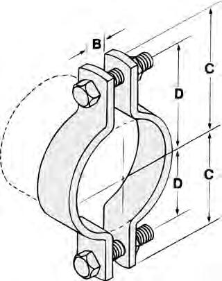 Pipe Clamps Fig. 520* Fig. 52 Fig. 520 & 52 STANDARD PIPE CLAMP PLAIN ELECTRO-GALVANIZED Designed to be used in the suspension of non-insulated pipe lines. Normally used in conjunction with Fig.