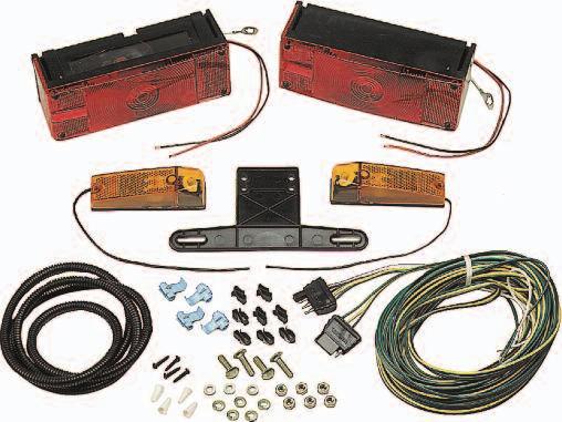 96" Popular on boat trailers under 80" wide Kits without side marker lamps are intended for trailers under 6' long 55554 Kit, w/o side markers 55555 Kit, w/side markers Deluxe kit features a sealed