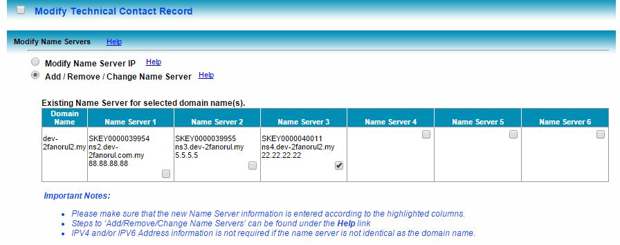 2FA : Name Server Modification Copyright