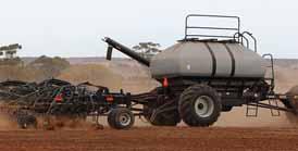 The 2850 and 3350 air carts are both two-tank models, with total tank capacities of 280 bushels (9,866 litres) and 330 bushels (11,628 litres) respectively. *Not all sizes available in every region.