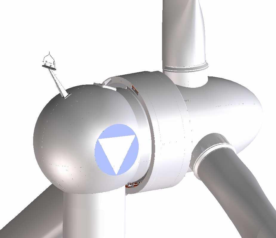 Vensys 62 - Exterior View Ball-shaped nacelle casing: Least material for given volume Completely