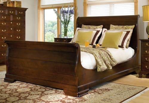 3039CL Sleigh California King Bed H50 W79½ L95½ Wild black cherry or mahogany.