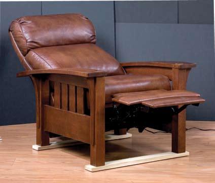 Built in foot rest. Available in cherry and oak.