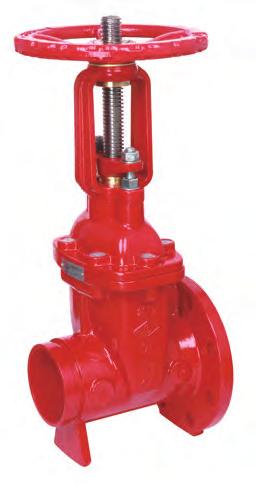 12 Flanged x Grooved Resilient OS&Y Gate Valve (XZ51X), PN/16, UL/FM Approved XZ51X Connection Ends: Flange to EN 92-2:1997, Groove to ISO 6182 Working Pressure: PN/16 Temperature Range: 0-0
