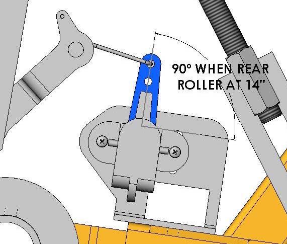 Make sure the draper belts are properly tensioned. Each time the belts are adjusted, the AHC should be adjusted as well 2. Lift the header until the rear draper roller is 14 from the ground. 3.