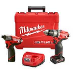 Milwaukee - Cordless - Power Tools Combo Kits - Milwaukee Cordless Milwaukee 2597-22 M12 Combo Kit MLT259722 Milwaukee M12 FUEL 2-Tool Combo Kit - 2597-22 1/2" Hammer Drill/Driver and 1/4" Hex Impact