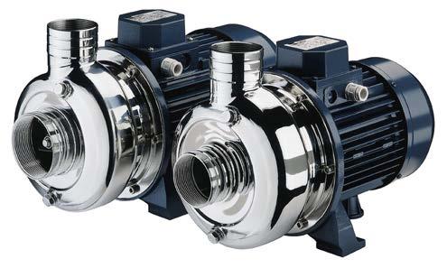 SPECIFICATIONS - FEATURES & APPLICATIONS Open impeller centrifugal pumps with the hydraulic element manufactured from stainless steel AISI 304.