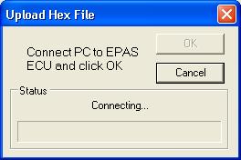 Procedure Do the following to update the firmware: 1. Connect the PC to the EPAS ECU via the serial lead. 2. Start EPAS Desktop or EPAS Desktop Pro. 3. Ensure that the EPAS ECU is not powered up. 4.