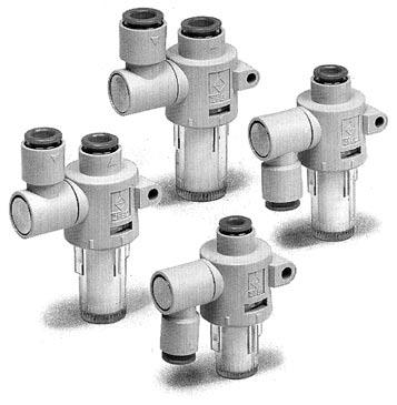 Air Suction Filter With One-touch Fittings Series ZFB Prevents vacuum equipment trouble due to airborne contaminants.