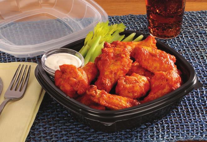 HINGED TAKE-OUT WITH BREAK-AWAY FEATURE Sabert s hinged take-out containers have perforated lids that tear away easily for table-ready dining on-the-go.