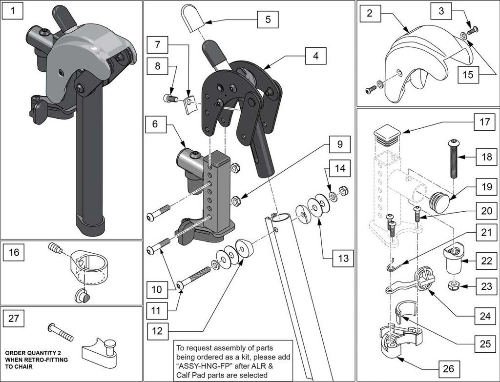[7/2014] ALR Note: When retrofitting ALR to a chair with S/A Hangers please order Qty 2 of p/n 107491(Item 27). Pos.