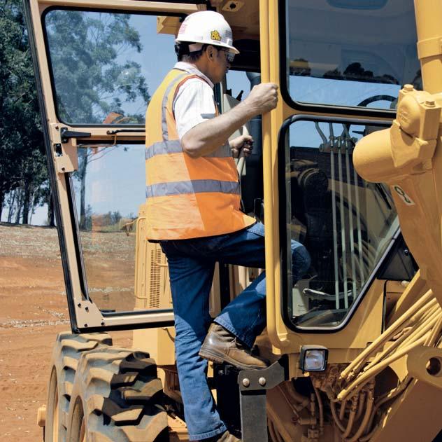 Safety Designed with safety in mind ROPS/FOPS Cab Offers Low Sound and Vibration Levels The operator sound pressure level for the cab offered by Caterpillar, when properly installed, maintained and