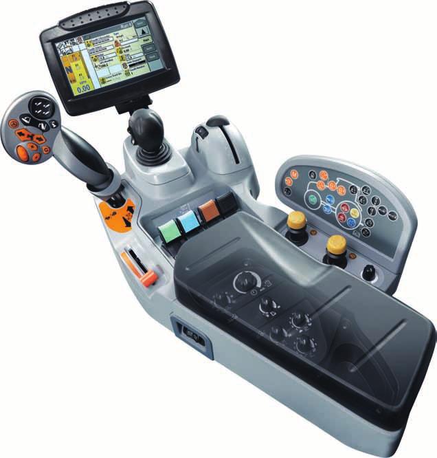 Efficiency and full control at your fingertips Adjustable Sidewinder II armrest and CommandGrip multi-function controller provide fingertip control for every operator.