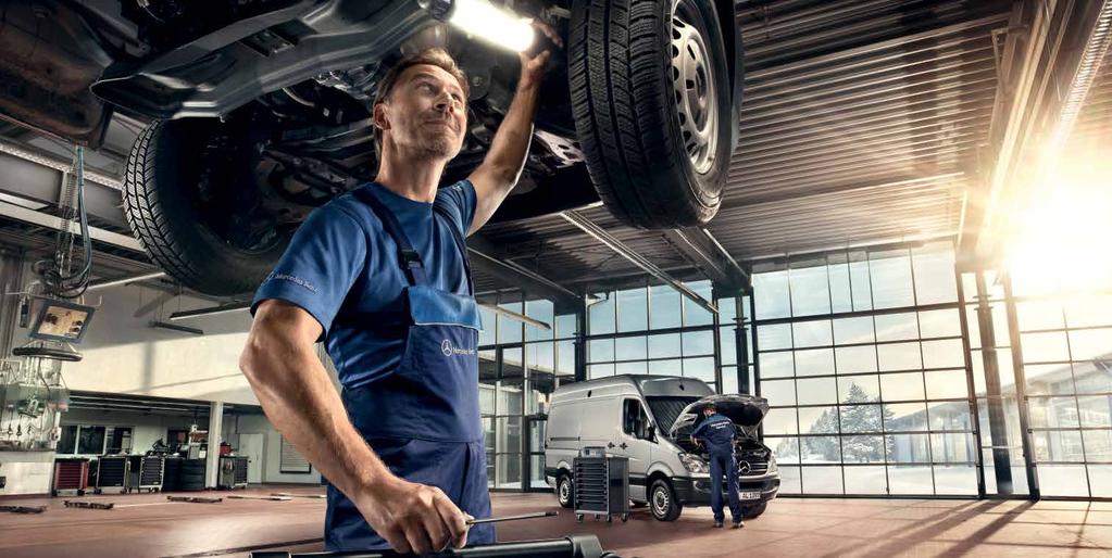 Operational reliability Improve operational reliability through the use of Mercedes-Benz factory trained technicians and genuine parts.