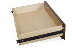 than standard center mounted drawer guides. Drawers also feature automatic drawer stops to prevent drawers from falling out of the case.