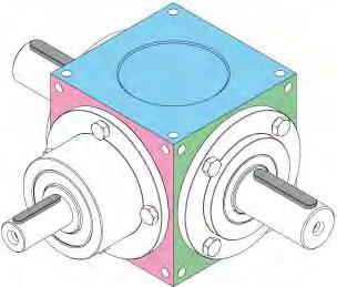 These references are used hereafter to show the direction of shafts rotation and the mounting operating position of the bevel gearbox.