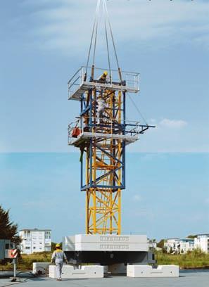 Once the slewing platform is installed on the tower and the electrical connections have been completed, the upper part of