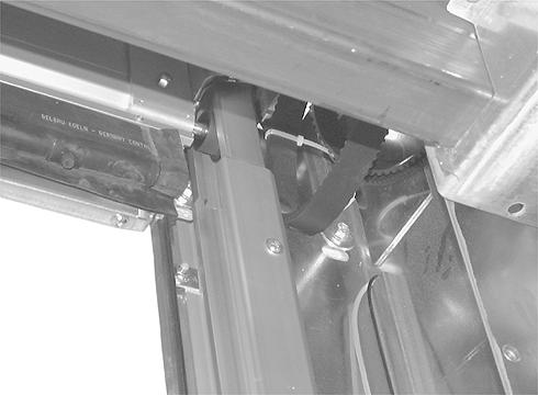 INSTALLATION PHOTO EYES 2. Each cable has been routed up through a vertical raceway located in the corner of the side column. Locate the free end of each photo eye cable. (See Figure 38.) 5.