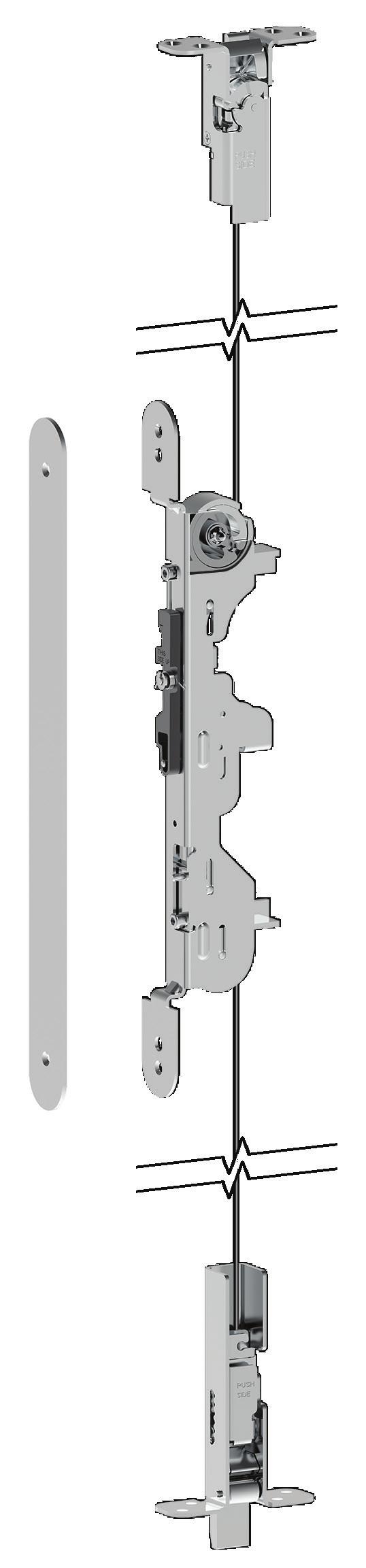 narrow stile doors and 98/99 series exit devices for normal (wide) stile doors Concealed vertical cables instead of rods for quick installation and adjustment Self-adjusting bottom bolt that