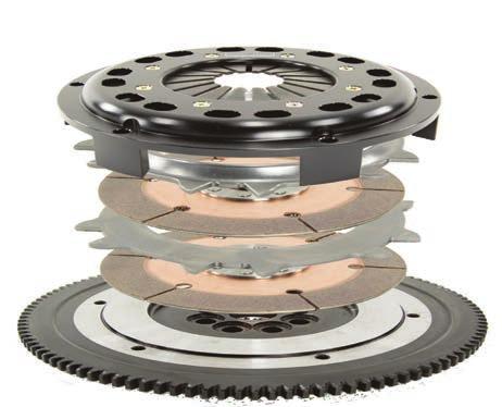 The CCI Multiplate clutch is comprised of a 4140 forged steel flywheel for long-term durability and a 6061 T6 aluminum open drive design pressure plate assembly for