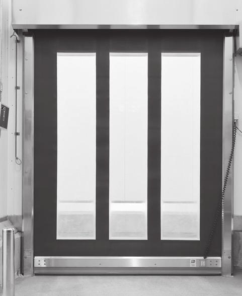 High Speed Roller Doors - Cold Rooms, 2 mm TECHNICAL SPECIFICATIONS: DIMENSIONS Max. 4000 x 4000 mm. DOOR LEAF 2.1 mm reinforced blue canvas. SPEED Opening speed of 1.6 m/sec. Closing speed of 0.
