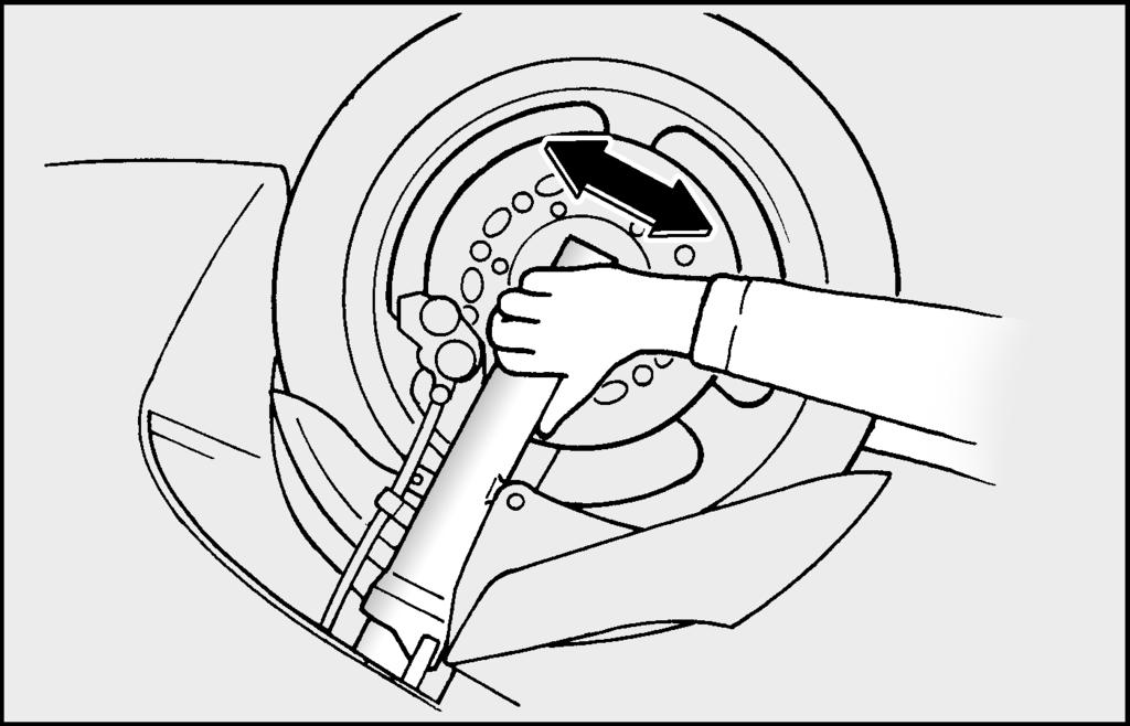 PERIODIC MAINTENANCE AND MINOR REPAIR EAU01144 Checking the wheel bearings The front and rear wheel bearings must be checked at the intervals specified in the periodic maintenance and lubrication