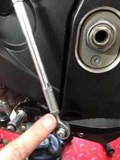 5) Take care to thread lock-nuts on both ends of the shift sensor bolts, and on the male eye bolt.