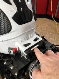 4) Remove the rear fuel tank pivot bolt.