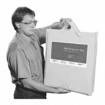 Personal Safety 1070482 Small Spill Response Bag Warranty: Manufacturer s Chemical Spill Protection Highly-visible wall mounted bag Absorbs oils, coolants, solvents, and water Can absorb up to 38