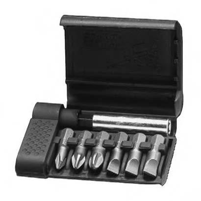 Miscellaneous Hand Tools 9U-7328 Tool Bit Set, 6 Piece High impact, pocket-sized ABS plastic case Convenient magnetic bit holder (to fit power drills or for use with the case as a hand-held