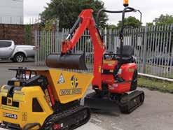 Powerful Mini Excavator, Excellent Dig Depth and Tipping Height, Offset Boom, Hammer and 2-way Aux Circuit.