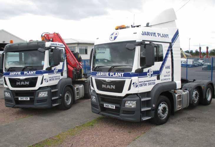 65 ransport arvie lant operate a fleet of 15 Heavy oods ehicles to service the delivery and collection of hired equipment. lso available for operated hire for contract moves and transport.