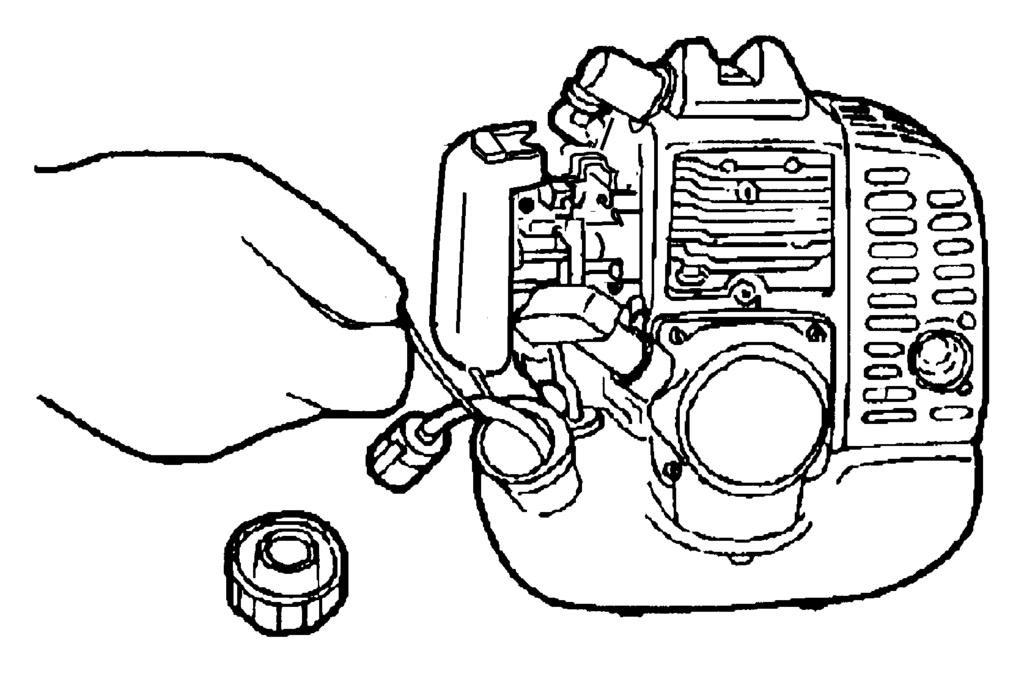 Periodically clean the spark plug and check that the spark gap is within the correct range. For a replacement plug, use Champion RCJ6Y or the equivalent.
