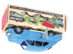 with silver detailed grille, black wheels, with friction motor, in the original all card box (NMM-BNM) 40-60 3158 Triang Minic Delivery Lorry, red cab with green chassis, cast
