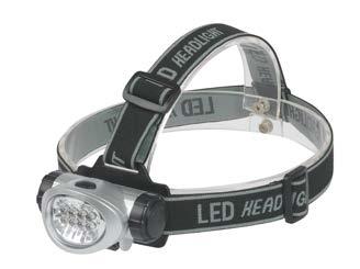 8 LED HEADLIGHT-AAA 0 Super bright white LED Convenient push ON/OFF button 4 modes of light switching Pivoting head