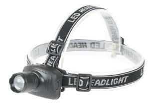 1W FOCUS HEADLIGHT-AAA Super bright LED bulb, never needs replacing Convenient push ON/OFF button Adjustable light