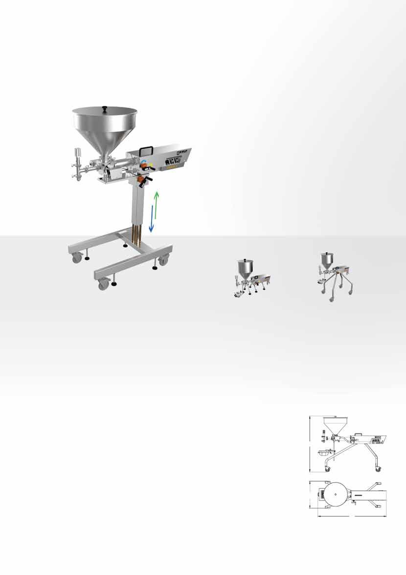 Semi Automatic Filling Machines Filling Pastes & Granular Products Height Adjustable Frame Designed for easy installation on conveyor lines and packaging machines.