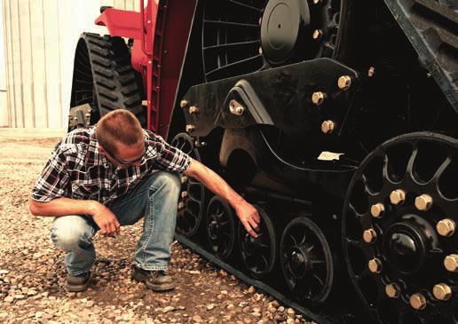 The Case IH Steiger Quadtrac features four individually driven, positive-drive oscillating tracks.