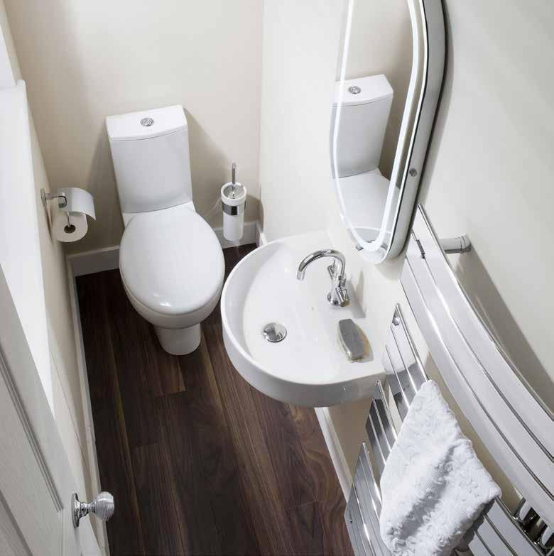 Wisp perfectly accommodates more conventional UK family bathrooms and where space is at a premium in cloakrooms alike.
