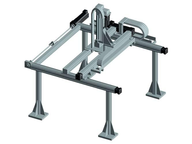 Belt Driven System Six Gantry Robot System Six System Six is a three-axes version of System Two.