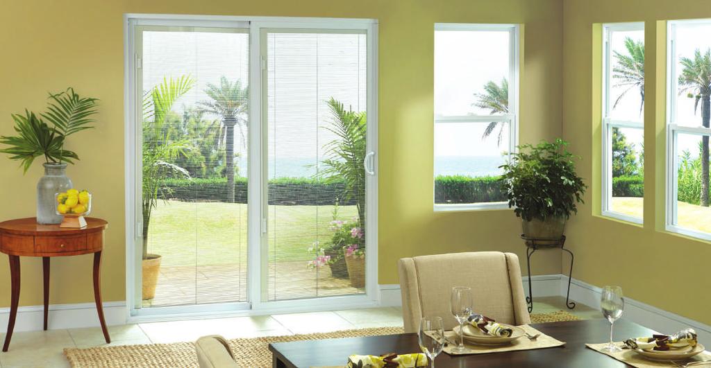 Gliding Patio Doors FEATURES 70 50 Low-maintenance vinyl never needs painting Smooth operating ball-bearing rollers Steel-reinforced construction Multi-point lock system Exterior keyed lock Standard