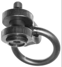 CONVENIENT! S 5/16" TO 2" SEE PAGE K3 FOR HOIST RING CLIPS. HEAT TREATED PROOF TESTED BLACK OXIDE FINISH. RING, BUSHING AND BOLT ARE MAG PARTICLE INSPECTED. MATERIAL IS 4140.