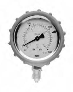 63 Pressure gauge connection G 1/4", male thread Scale with double graduation (MPa + bar) Measuring Handle