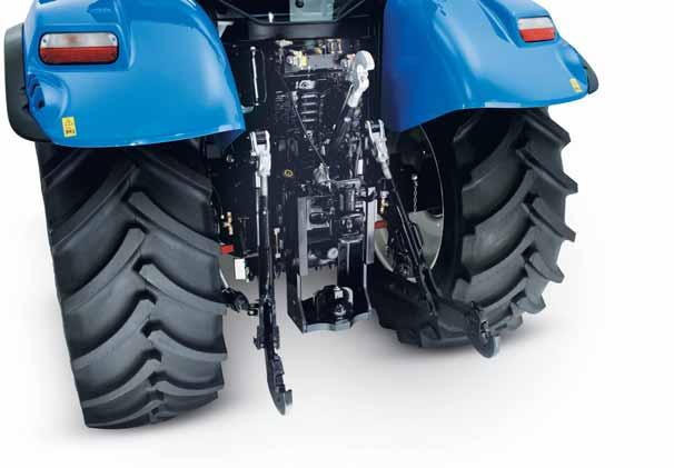 This will reduce bounce when travelling with a heavy linkage load at transport speeds. Fender mounted controls for the rear linkage, a rear remote and the PTO are available.