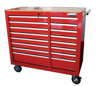 STORAGE 16 DRAWER ROLLER CABINET Heavy duty castors Double wall construction for increased strength and reliability