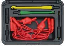Electrical Test Test Tools Power Probe Lead Set Gold Series Power Probe Lead Kit in case Features 2 Piercing Probes 1-3-6ft Leads Alligator Clip Male & Female Adaptors Probe Tip Banana Jack Adaptor