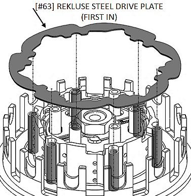 2. Install a steel TEC drive plate by first aligning the drive pin notches in the plate with the drive pins on the